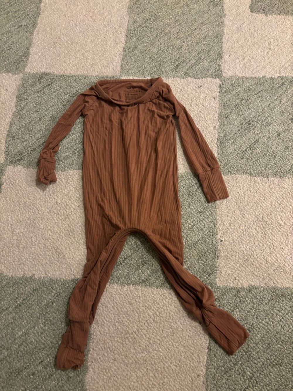Little Sleepies Ribbed Long-Sleeve Footie in Brown